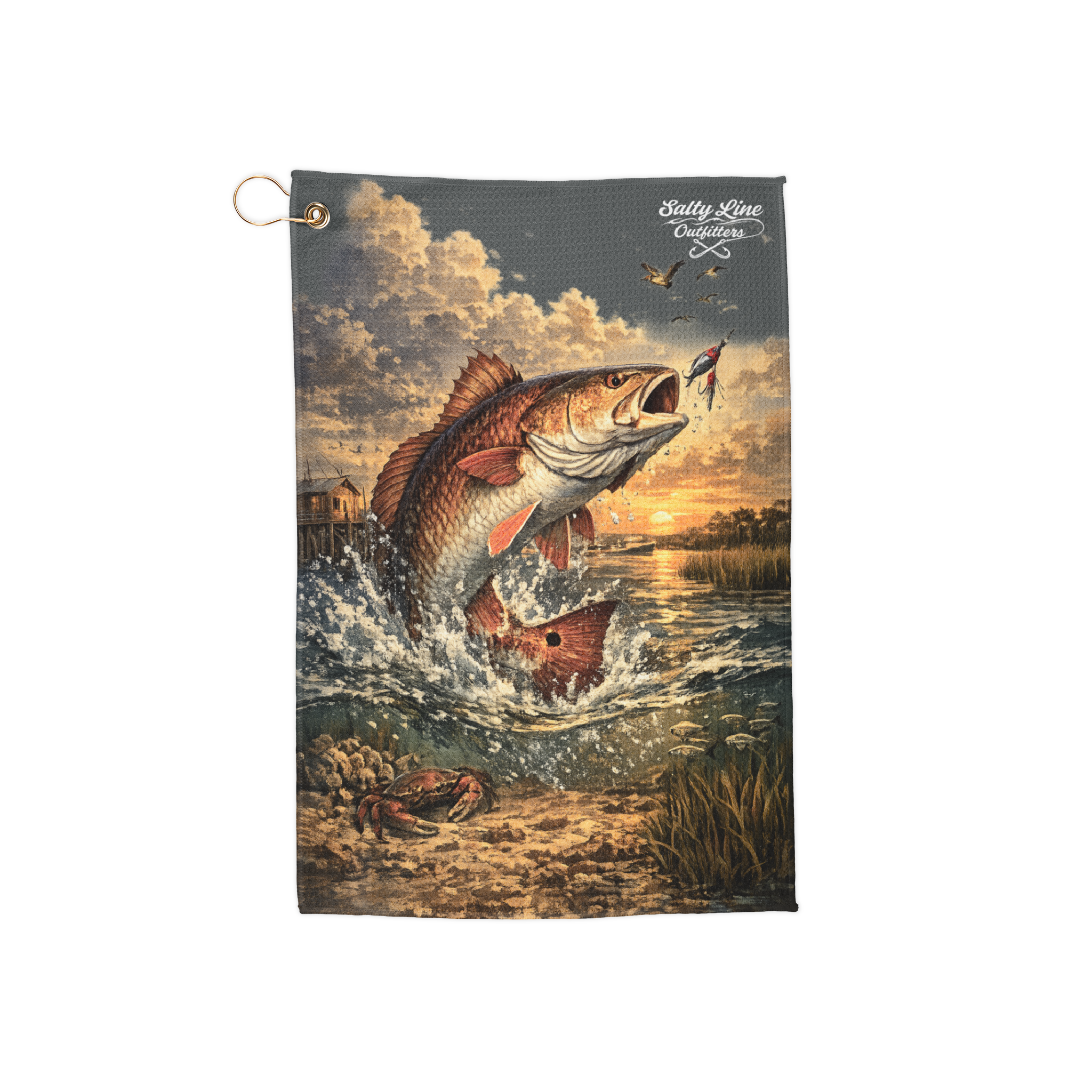 Redfish Golf Towel — Fishing-Inspired Golf Accessory